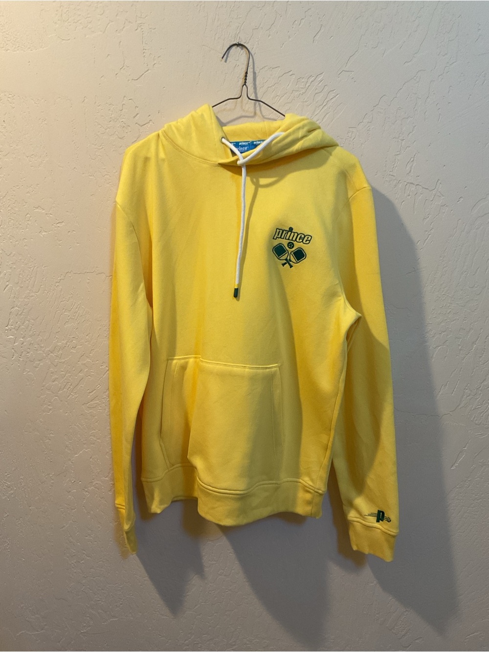 Prince Bright Yellow Pullover Hoodie with Green Logo medium
